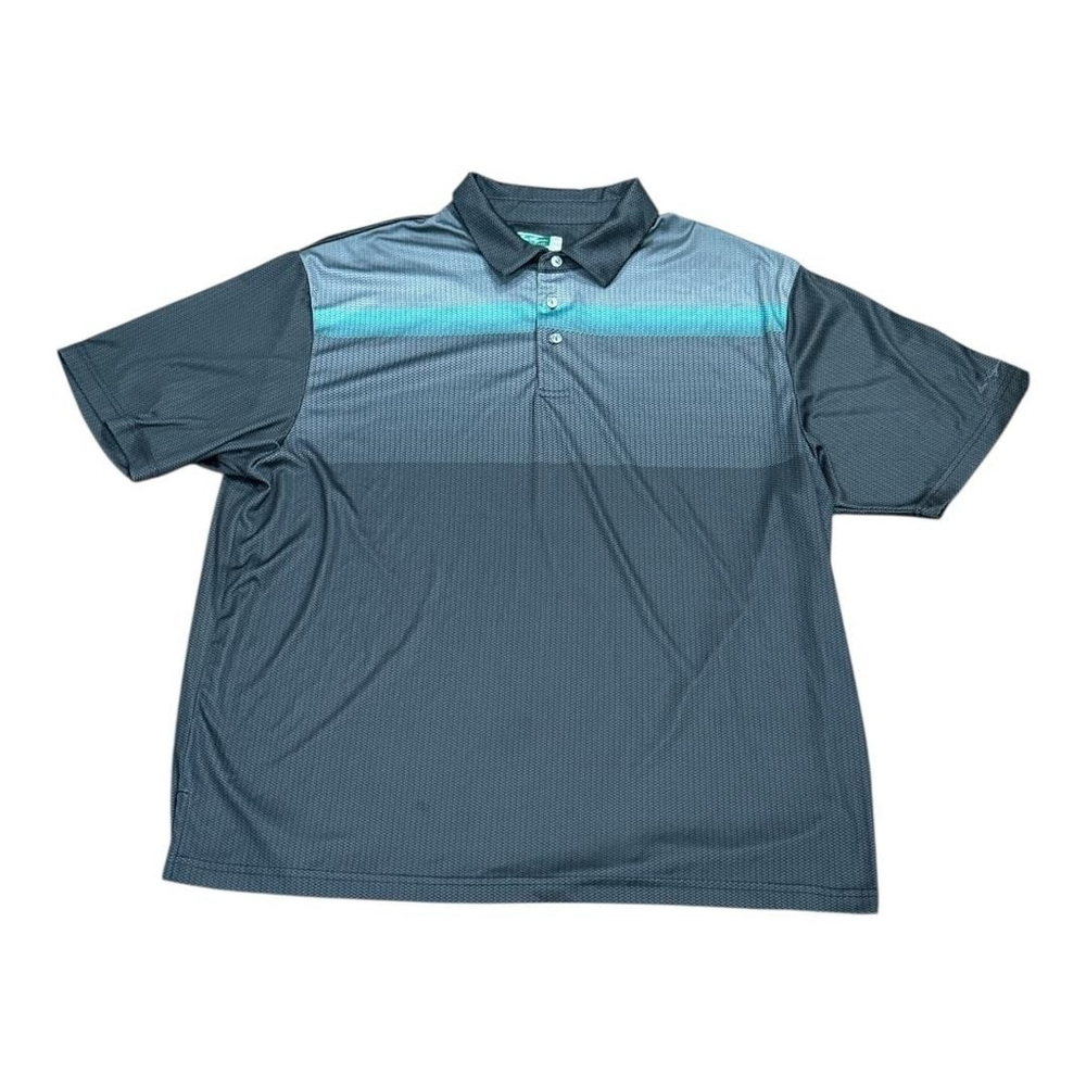 Ben Hogan Performance Polo Shirt Mens 2XL Blue Stripe Golf Moisture Wicking